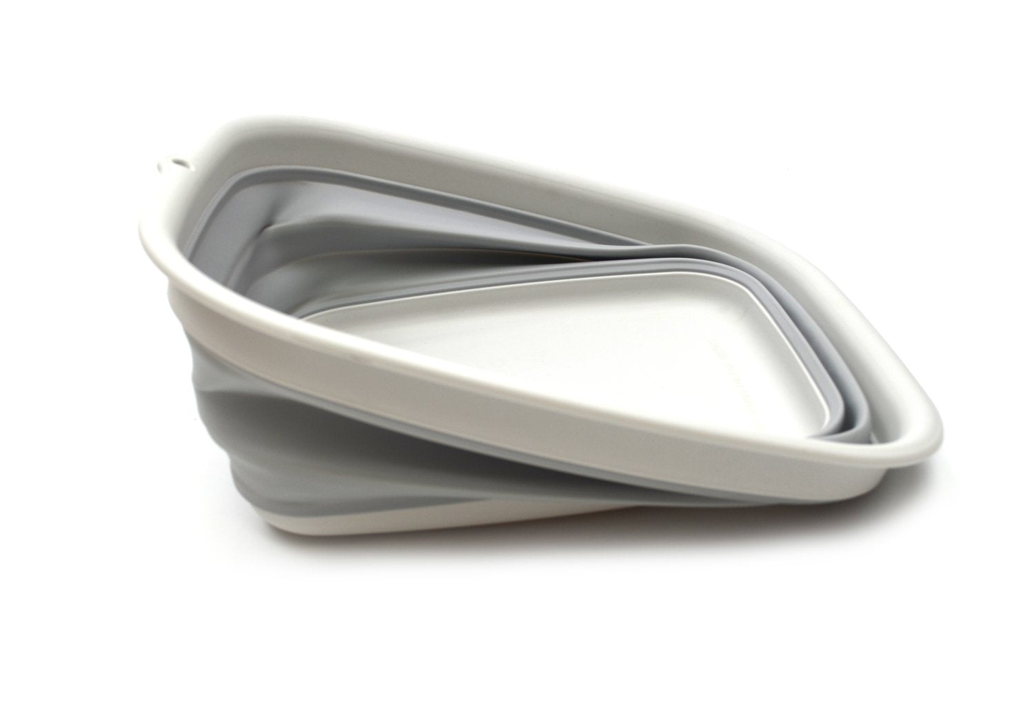 Sammart 9.45L (2.5 Gallon) Collapsible Tub - Foldable Dish Tub - Portable Washing Basin - Space Saving Plastic Washtub (Grey, M)